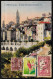 98 MONACO Affranchissement Avec Vignette Tuberculose Entre 2 Timbres Sur CPA De 06 Menton, Flamme Au Dos - Poststempel