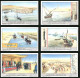 6 Sammelbilder Liebig, Serie Nr. 1561: Le Canal De Suez, Dampfschiff, Wüste, Landkarte  - Liebig