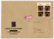 Germany, West 1980 Insured V-Label Cover; Büttelborn To Worms-Abenheim; Stamps - 110pf. Hildegard Von Bingen, Block Of 4 - Briefe U. Dokumente