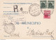 1944 RSI - N° 511 Lire 3 Coppia+20 C. N° 504 Su Stampato Raccomandato Viaggiat - Interi Postali