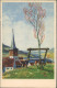 Ansichtskarte  Künstlerkarte Dorf Idyll, Bank Auf Wiese Vor Kirche 1930 - 1900-1949