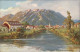 Oberammergau Passionstheater/Passionsspielhaus, Fernansicht, Fluss Partie 1910 - Oberammergau