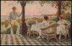 Tennisspieler, Frauen Auf Terrasse Künstlerkarte 1918  Gel. Deutsch-Österreich - Pintura & Cuadros