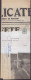 Journal "Le Publicateur" De Nivelles Daté Août 183 Affr. PREO 1f50 Pour E/V - [RETOUR A L'ENVOYEUR/…] & Griffe "INCONNU  - Typografisch 1967-85 (Leeuw Met Banderole)