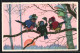 AK Vermenschlichte Vögel Plaudern Auf Einem Zweig, Neujahrsgruss  - Oiseaux
