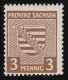 74 Xy II Provinzwappen 3 Pf. PLF II Weißer Fleck Am Wappen, ** Befund Schulz BPP - Mint