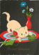 Animaux - Chats - Dessin - Illustration - Fleurs - Pelotte De Laine - CPM - Voir Scans Recto-Verso - Cats