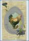 Y680/ Ostern An Easter Greeting Hahn Küken Osterei Präge Litho AK 1907 - Pâques