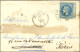 20c Italie Obl REGGIO Sur Lettre Pour Rome Réexpédiée à Marseille Puis à Paris à L'aide D'un N° 29 Obl Du GC 2240 (Marse - 1863-1870 Napoléon III. Laure