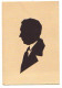 N°22760 - Silhouettes - Homme En Costume De Profil - Format 7 X10 Cm - Silhouetkaarten