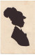 N°22758 - Silhouettes - Altona 1914 - Freund - Jeune Femme Portant Un Chapeau Avec Une Grande Plume - Silueta