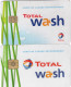 Lot De 2 Cartes Différentes De Lavage Auto TOTAL WASH - Autres & Non Classés