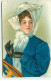 N°21613 - Fantaisie - Jeune Femme Derrière Un Volant, Remettant Ses Gants - Women