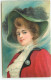 N°21615 - Fantaisie - Jeune Femme Avec Chapeau Portant Une Veste Rouge - Women