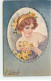 N°21618 - Illustrateur - E. Colombo - Jeune Femme Rousse Avec Des Roses Jaunes Dans Un Médaillon - Colombo, E.