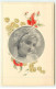 N°20564 - Carte Gaufrée - Coquelicot - Femme Dans Un Médaillon - Frauen