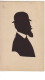 N°12759 - Silhouette D'un Homme Barbu Portant Un Chapeau Melon - Silhouetkaarten