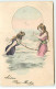 N°18316 - Jeunes Femmes Dans La Mer Se Tenant à Une Corde - Baigneuse - Women