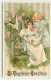 N°18342 - Carte Gaufrée - St Valentine Greeting - Fillettes Sur Un Banc Nourrissant Des Colombes - Valentijnsdag