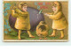 N°12794 - Carte Gaufrée - Happy Easter Greetings - Enfants Cassant Un Oeuf Devant Un Poussin - Easter