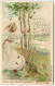 N°11678 - Carte Fantaisie - Fröhliche Pfingsten - Femme Et Hannetons - Pentecôte