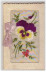 N°2408 - Carte Brodée Avec Livret - Pensée - Embroidered