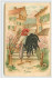 N°2594 - Carte Gaufrée - A Happy Easter - Coq Humanisé Montant Des Marches - Easter