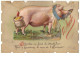 N°16054 - Carte Celluloïd Et Chromo- 1er Avril - Cherchez Au Fond De Votre Coeur ... - Cochon - 1 De April (pescado De Abril)