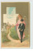 N°2160 - Carte  Gaufrée - Ange Gardien Et Jeune Homme En Costume - Angels
