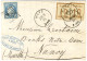 Càd METZ / Als. N° 5 (2) + GC 2598 / N° 60 Sur Lettre En Affranchissement Mixte Pour Nancy. 1871. - TB / SUP. - Storia Postale