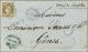 Càd Bleu LES DARDANELLES / TURQUIE / N° 56 Sur Lettre De Gallipoli Pour Gênes. 1876. - SUP. - R. - Poste Maritime