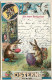 N°7545 - Carte Fantaisie - Ostern - Lapins, Nains, Lutins, Grenouille - Easter