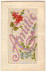 N°9509 - Carte Brodée - Amitié - Fleurs - Embroidered