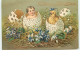 N°13718 - Carte Gaufrée - A Bright And Happy Easter - Bébé Et Poussin Sortant D'oeufs - Easter