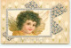 N°17223 - Carte Gaufrée - Clapsaddle - Best Easter Wishes  - Portrait D'un Ange - Easter