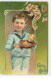 N°17190 - Carte Gaufrée - Fröhliche Ostern - Garçon Portant Des Poussins Dans Son Cannotier - Pâques