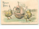 N°8446 - Carte Fantaisie Gaufrée - Joyeuses Pâques - Angelot Transporté Par Des Poussins - Pâques