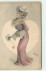 N°7496 - Femme Habillée De Rose Avec Un Chapeau - Femmes