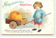 N°17198 - Carte Gaufrée - Clapsaddle - Thanksgiving Greeting - A Pumpkin I Bring .... - Garçon Tirant Une Citrouille ... - Giorno Del Ringraziamento