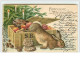 N°2916 - Carte Gaufrée - Fröhliche Weihnachten - Nature Morte  - Lapin - Other & Unclassified