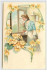 N°2931 - Carte Gaufrée - Femme à La Fenêtre - Décor Fleurs Jaunes - Women