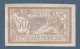 FRANCE Merson N°120a* 50c Brun Et Gris Variété NON DENTELÉ, Neuf Gomme D'origine TTB Signé A.BRUN Cote Yvert :750 € - 1900-27 Merson