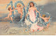 Nouvel An - N°84026 - Bonne Année 1906 - Femme Et Anges - Carte Gaufrée - New Year