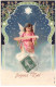 Anges - N°84032 - Joyeux Noël - Ange Lisant - Carte Gaufrée - Angels