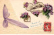 Fantaisie - N°83567 - Bonne Et Heureuse Fête - Maison Au Clair De Lune - Bouquets De Violettes - Carte Gaufrée - Other & Unclassified