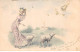 Fantaisie - N°83586 - M.M.Vienne - Jeune Femme Près De Moutons Regardant Des Cloches Dans Le Ciel - Autres & Non Classés