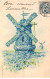 Fantaisie - N°83595 - Moulin à Vent En Myosotis - Carte Gaufrée - Andere & Zonder Classificatie