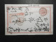 Japan GA Karte 1 Sen Rot + Roter RA Leichte Bedarfsspuren Um 1880 Gebraucht - Lettres & Documents