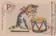 PUBLICIDAD. PUBLICITE. CAFE. EL CAFETO. MADRID. TARJETA PARA BORDAR. COFFEE. POSTCARD TO EMBROIDERY. GATO. CAT. CHAT - Publicidad