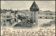 1901-Svizzera "Luzern Kapellbrucke Und Wasserthurm"affrancata 10c.rosso - Andere & Zonder Classificatie